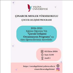 Çocuk Gelişimi Oryantasyon Programı