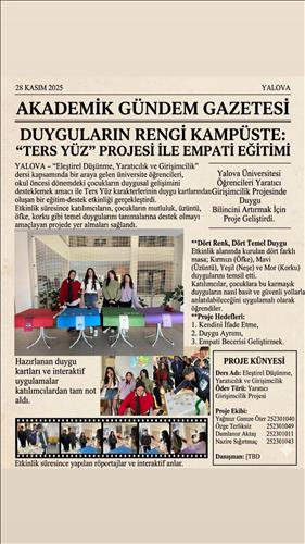Yalova Üniversitesi Çocuk Gelişimi Programı Farkındalık Projeleri